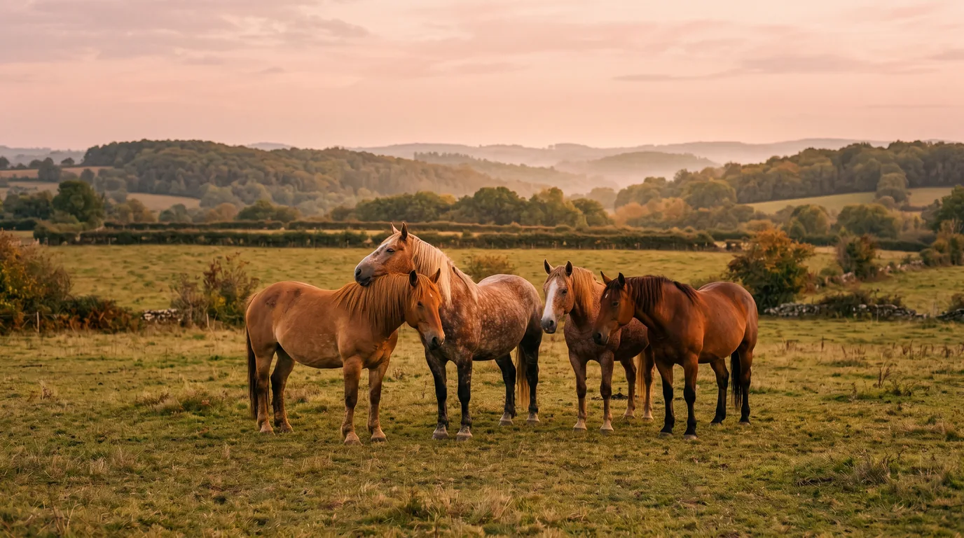 Les chevaux du Ecurie de St Germain en liberté, Dordogne